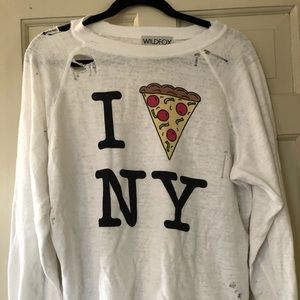 WILDFOX I NY Pizza Distressed Sweatshirt. I 🍕 NY
